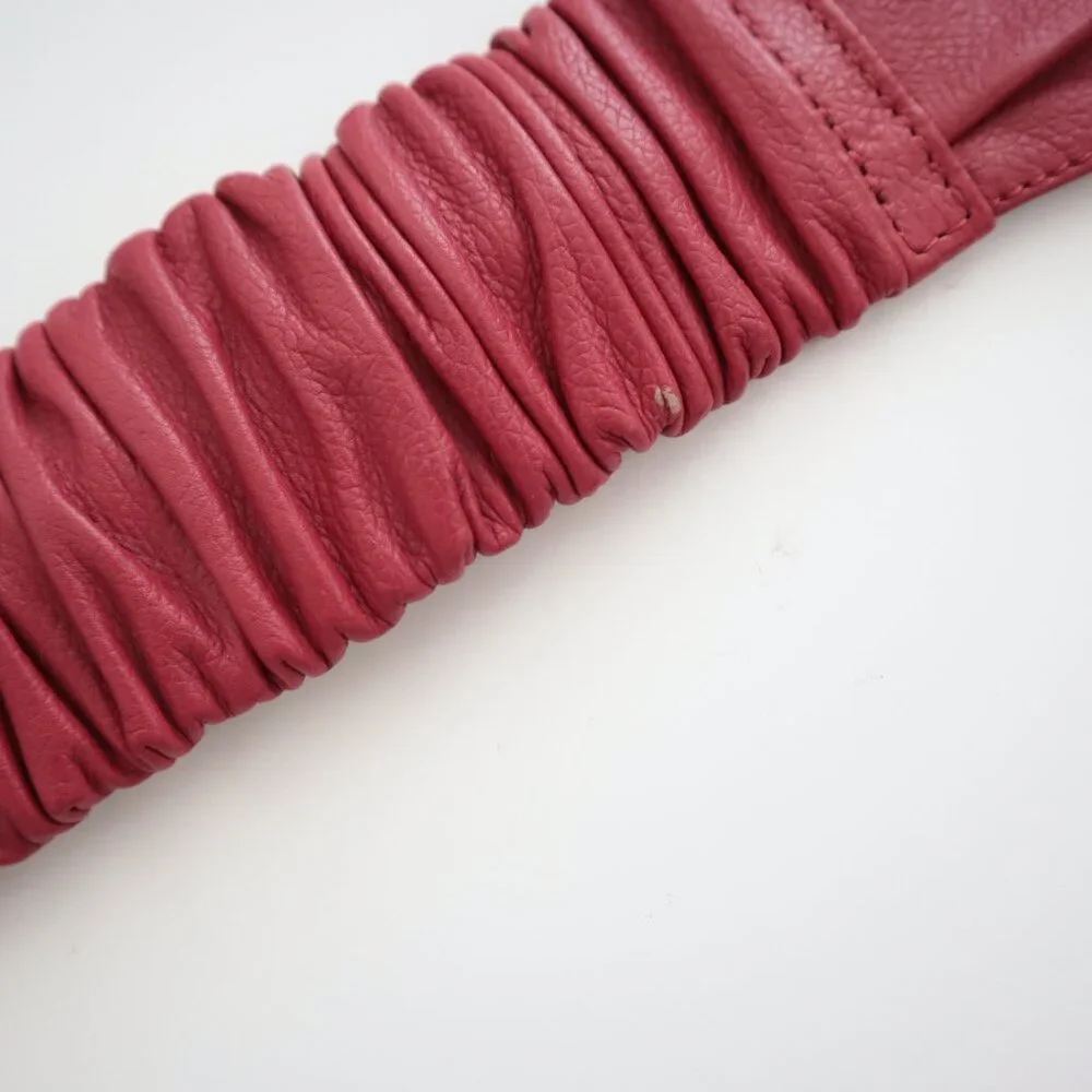 Vintage 80s Leather Belt with Embellished Metal Buckle | M/L